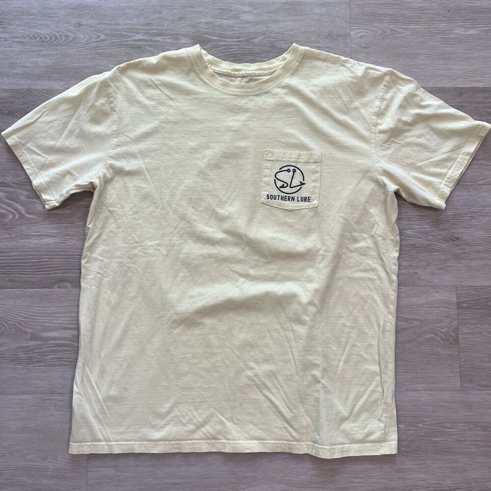Southern Lure Short Sleeve T-Shirt Yellow Men's-Size XL